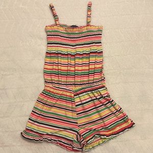 Girls Rainbow Striped Romper